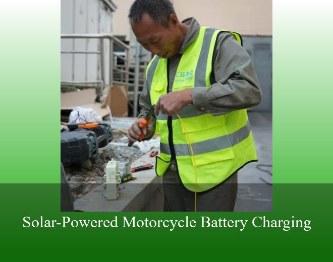 Solar-Powered Motorcycle Battery Charging